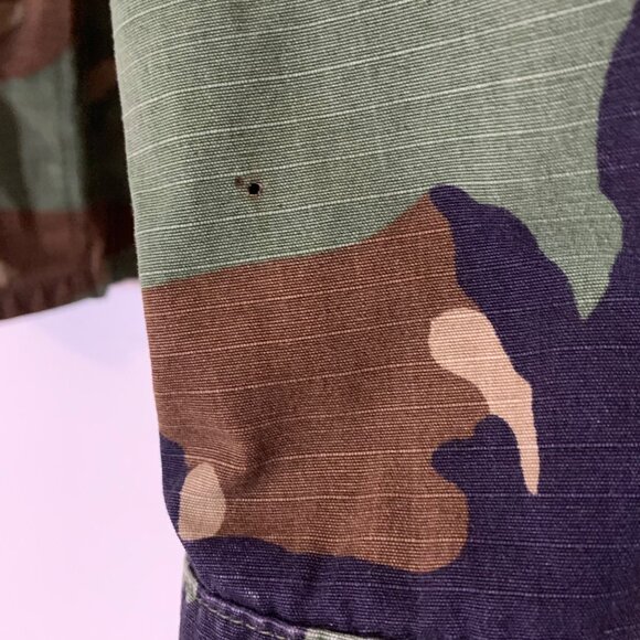 VTG Military Camo Shirt Mens Medium-Short Ripstop Multi-Pocket Lightweight - Picture 5 of 5